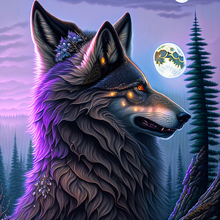 werewolf at moon night