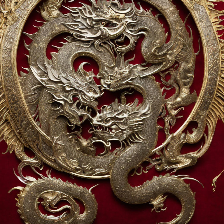 Golden dragon carving symbolizing power and elegance in Asian art