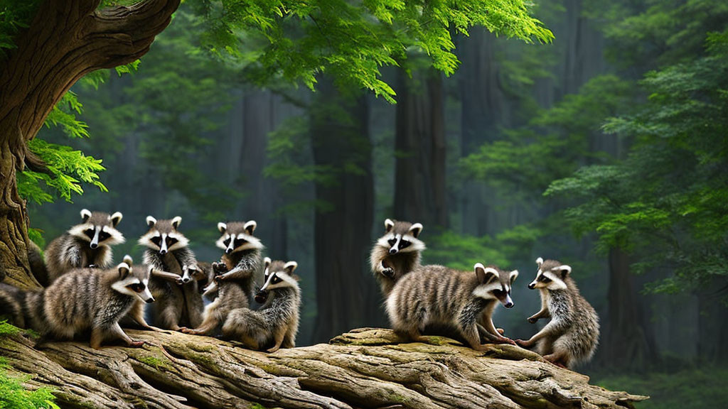 raccoon in forest