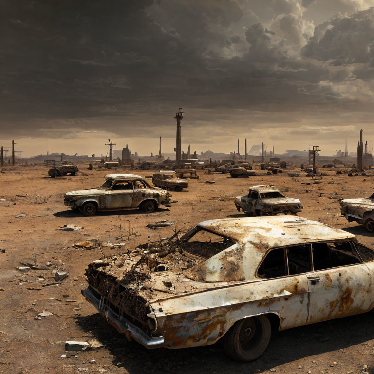  a barren, desolate desert landscape