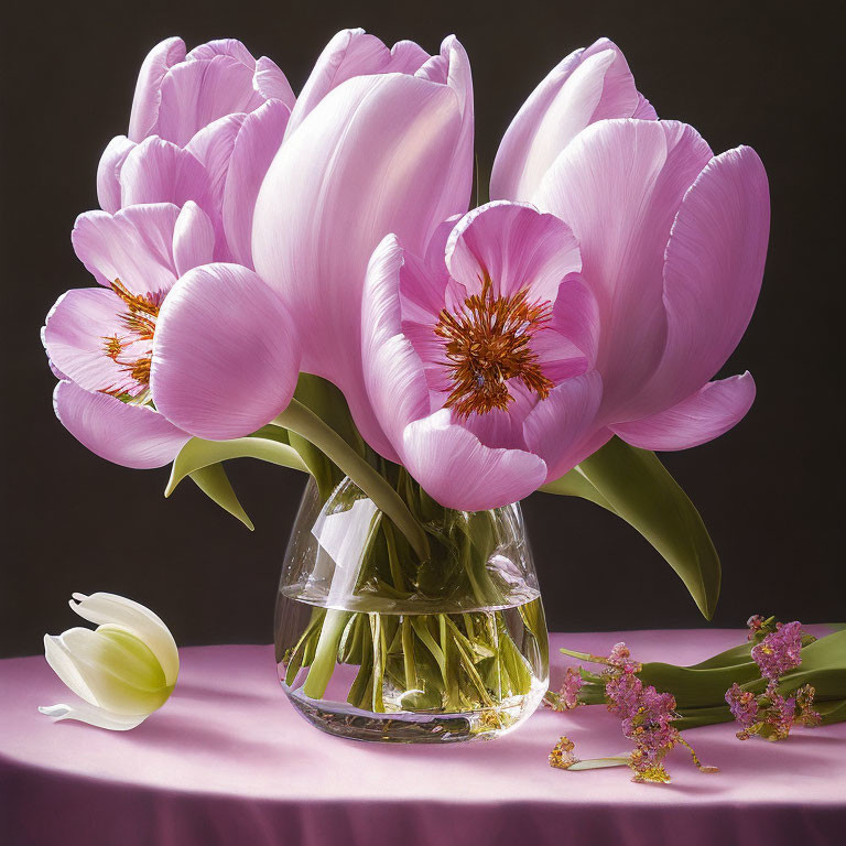 Tulip flower in a  vase