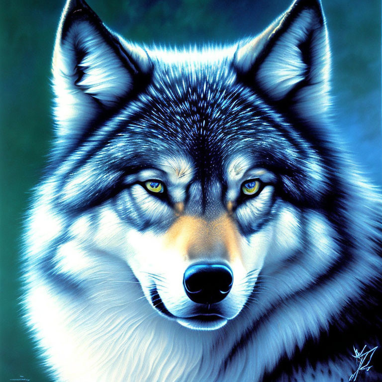 Detailed Close-Up of Wolf with Piercing Eyes and Multitoned Fur