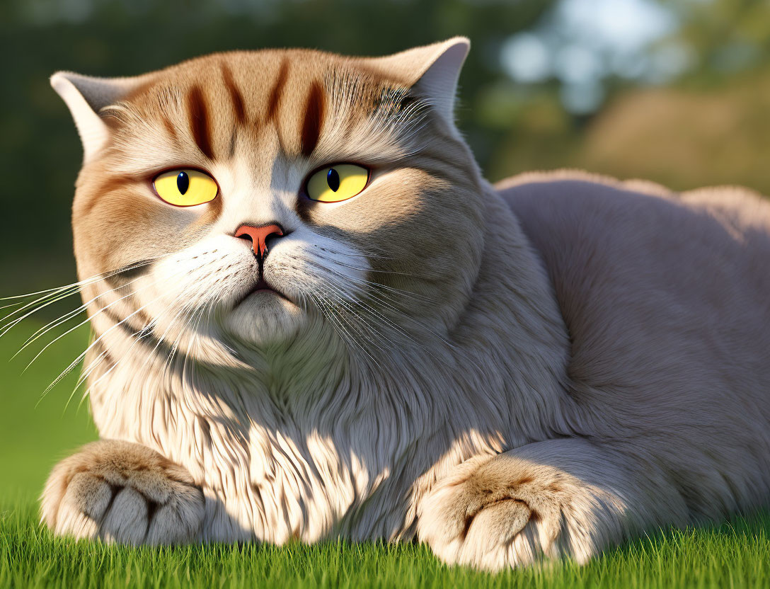 3D-portrait of a Scottish Fold cat
