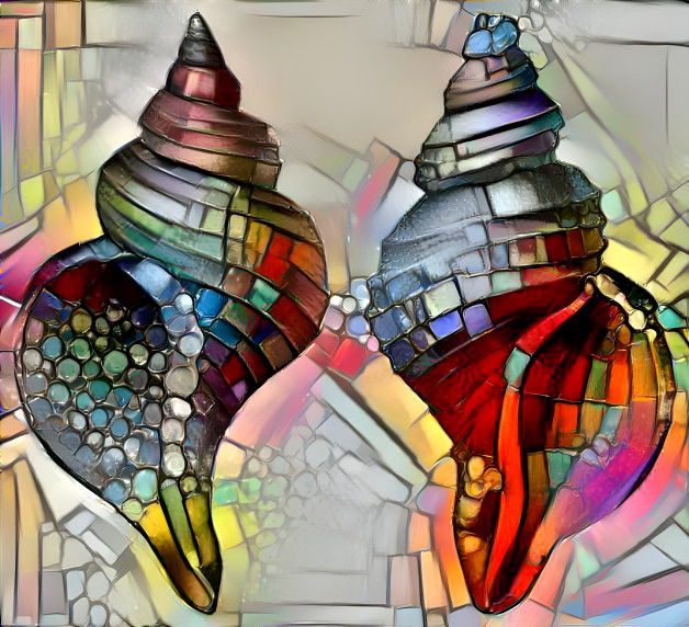 Shells in glass 