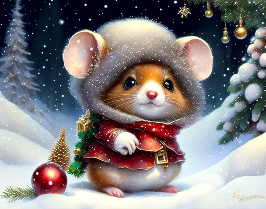 Cute Christmas Mouse