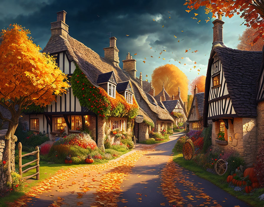  Cotswold village in autumn