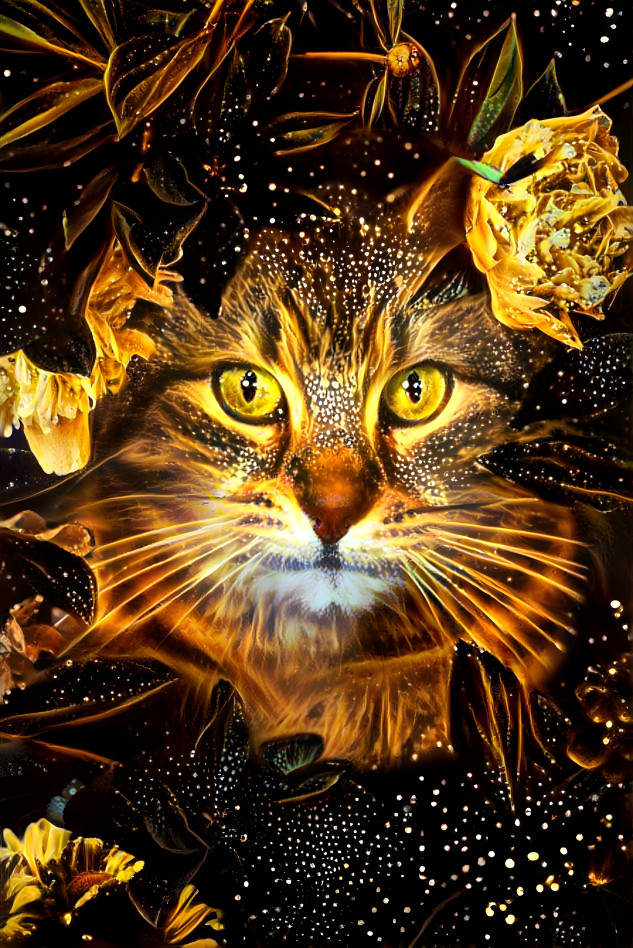 Golden flower Cat
