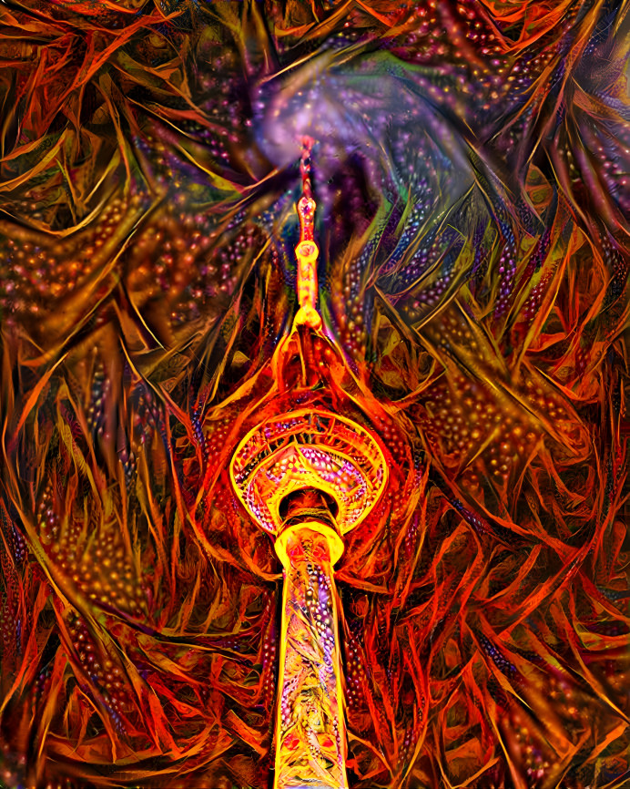 Tv Tower on fire
