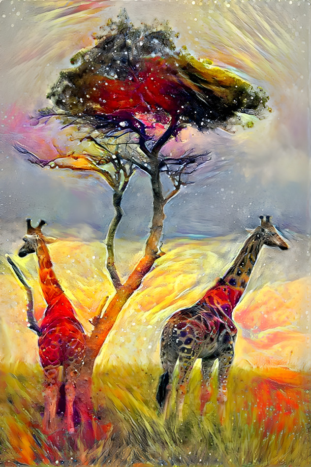 Giraffes and Trees