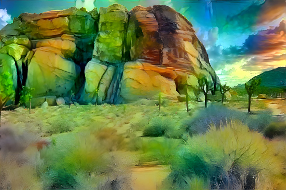Desert Scene With Joshua Trees