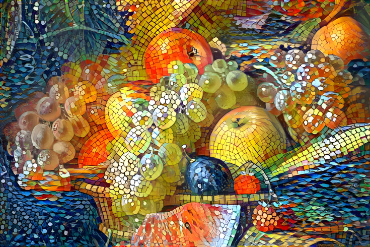 Still life mosaic fruits