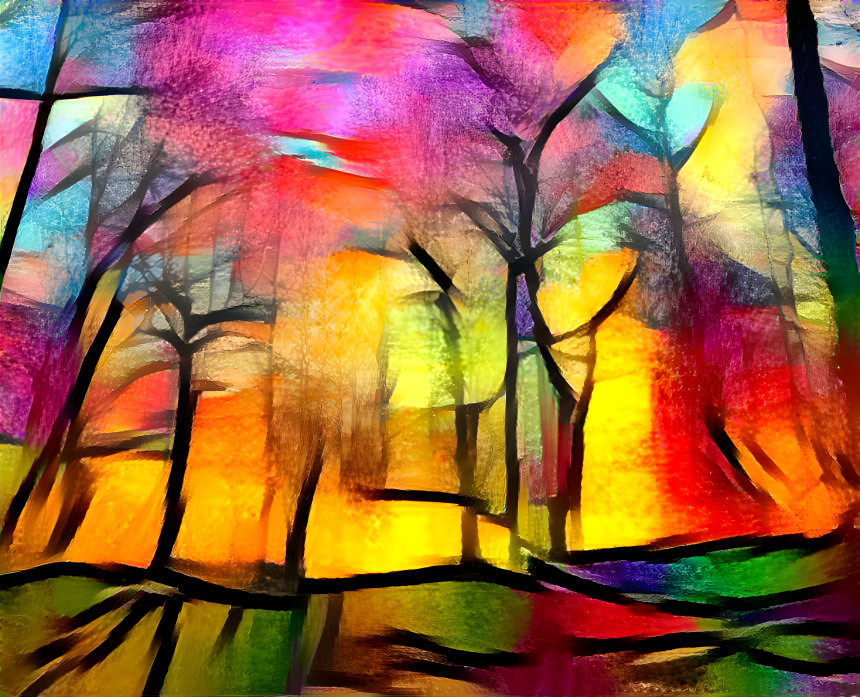 stained glass forest