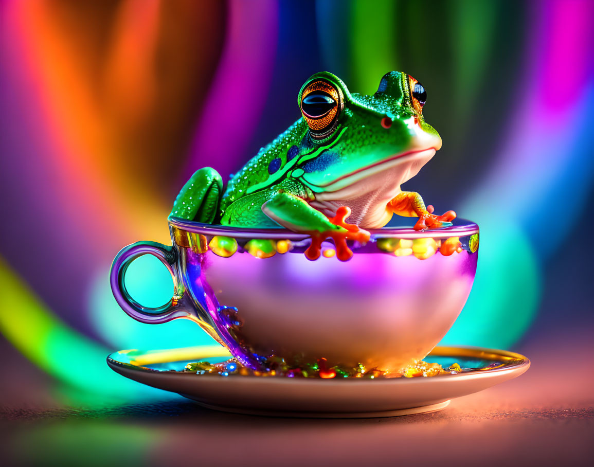 a frog in a teacup