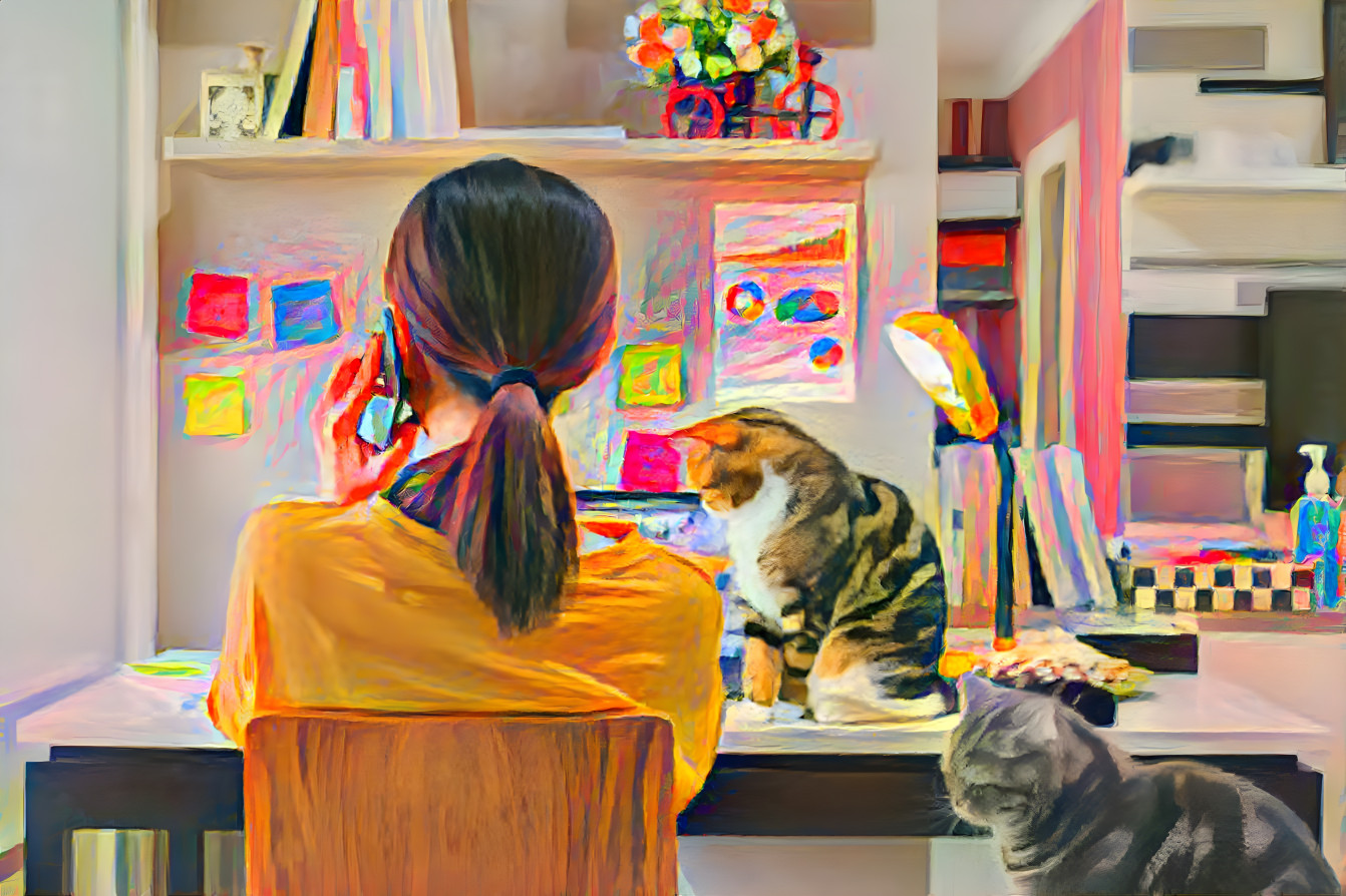 girl with cats