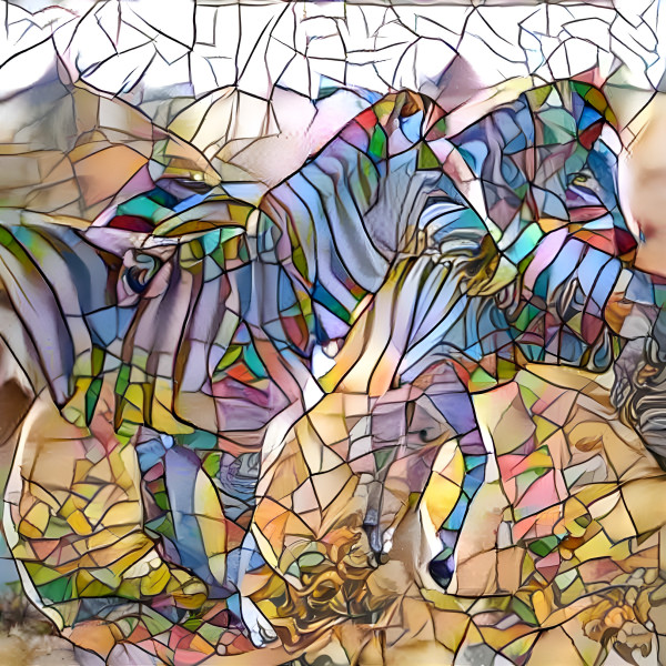 Stained glass zebras