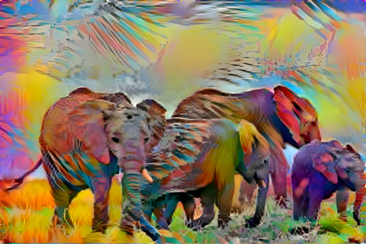 Vibrant Elephant Herd