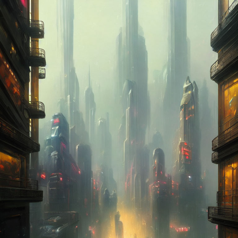 A cyberpunk city