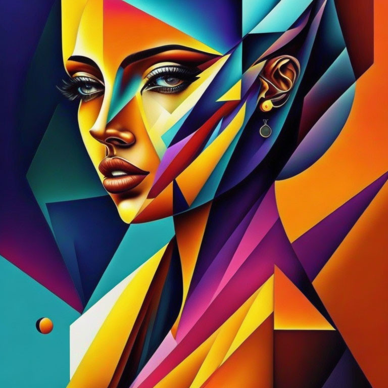 Abstract Woman in Cubism