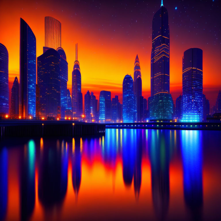 Glowing City at Night