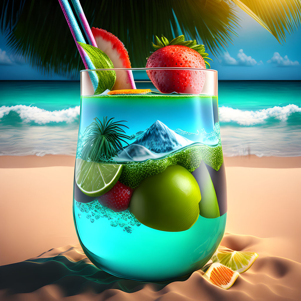 Tropical Beach Drink on the Beach