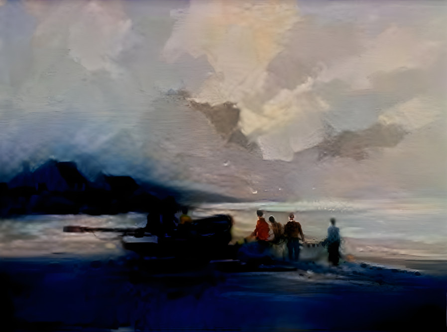 Boatman at dawn