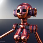Futuristic humanoid robot with glossy copper finish and expressive eyes