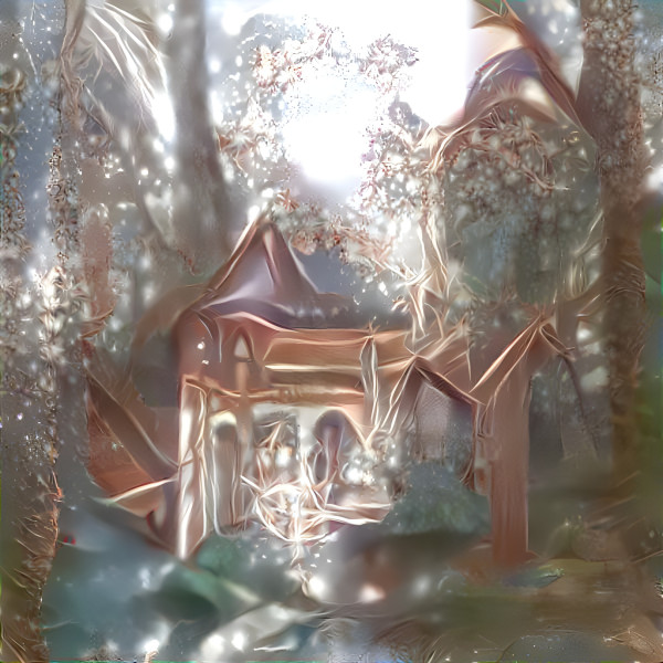 House and Crystals in the trees