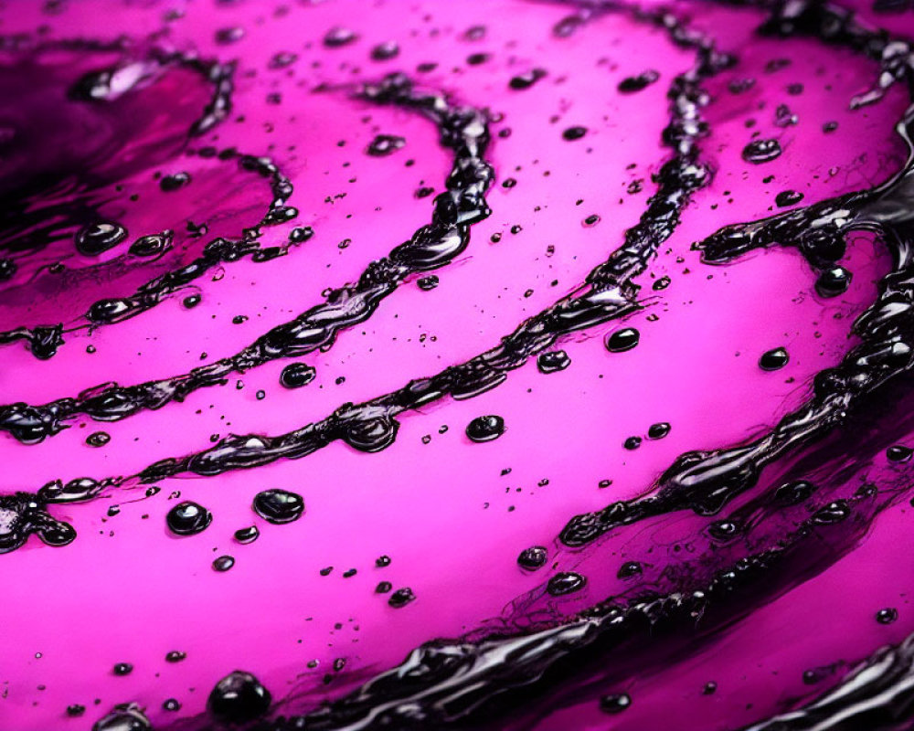 Detailed Close-Up of Swirling Purple Liquid Patterns