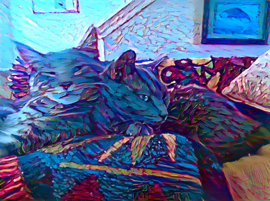 My cats in the style of Erin Hanson