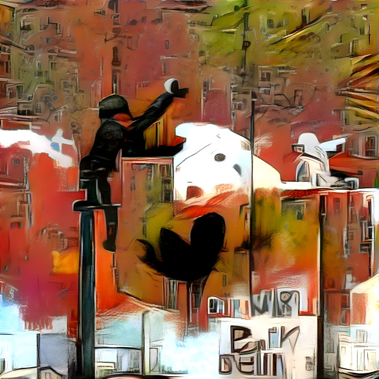 Berlin Wall in Banksy style