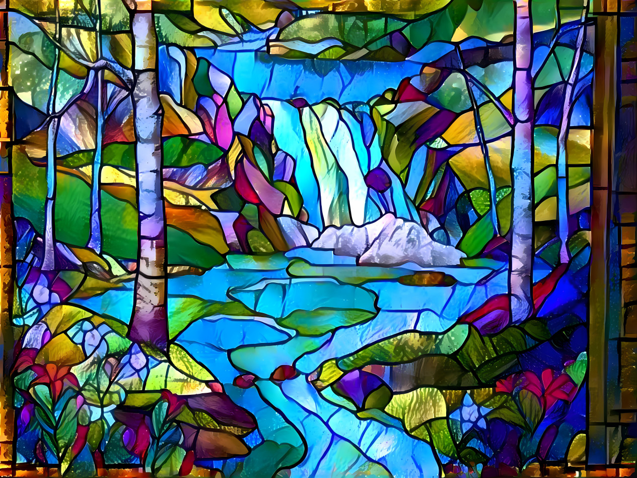 A familiar dream of a stained glass waterfall