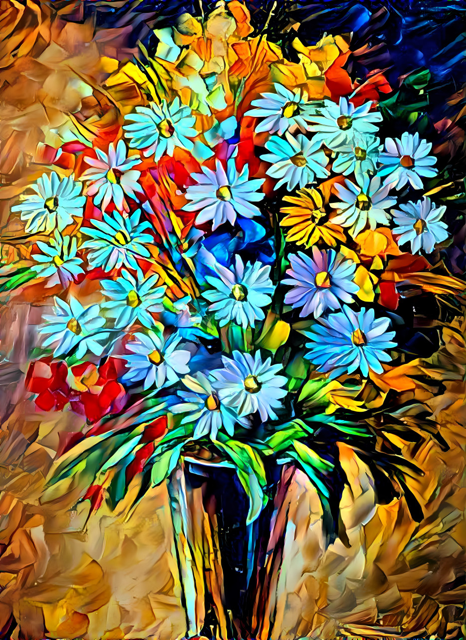 Dazzling blue daisies