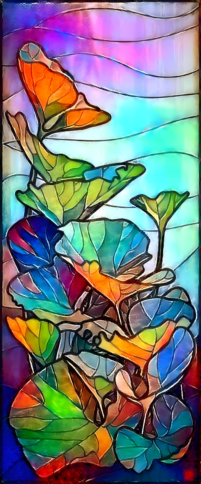 Stained glass plant