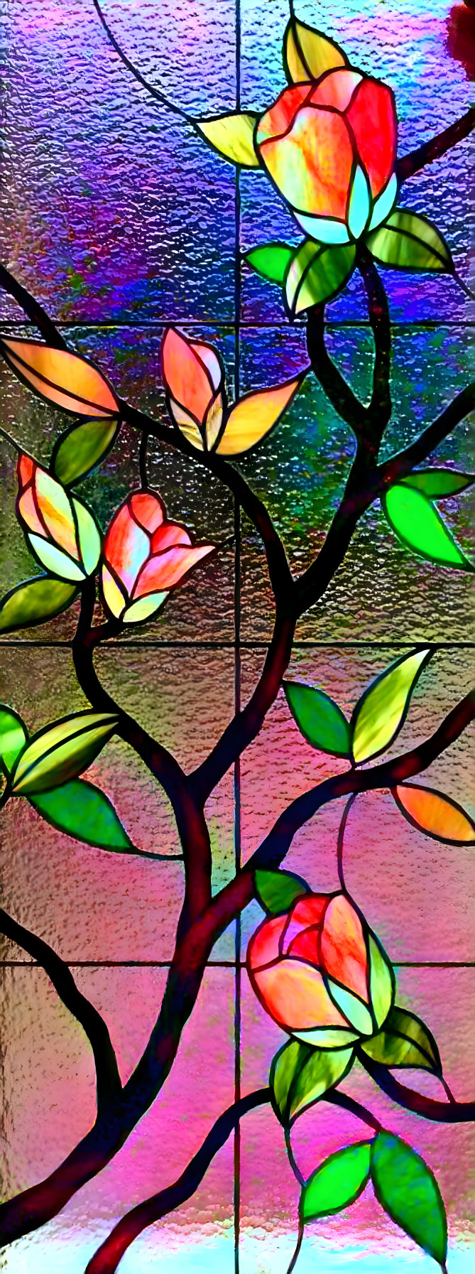 Stained glass flower vine 