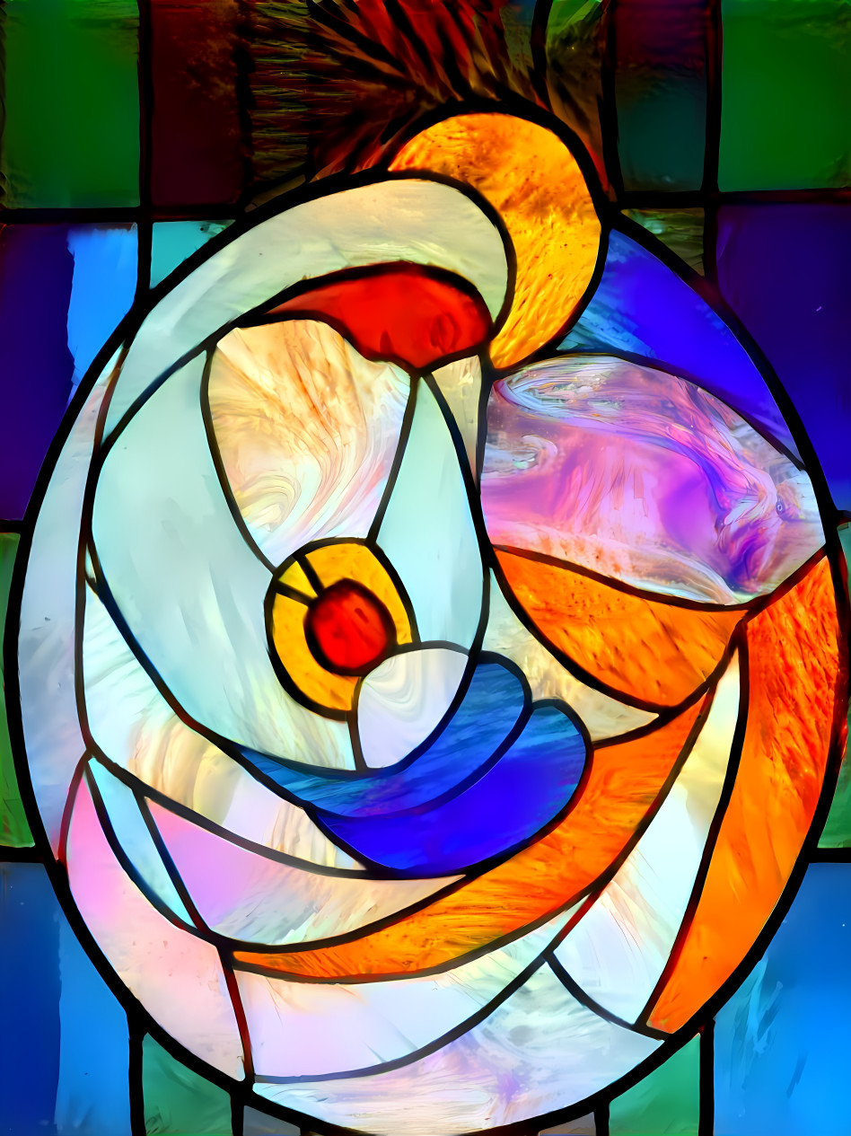 Mother and child stained glass