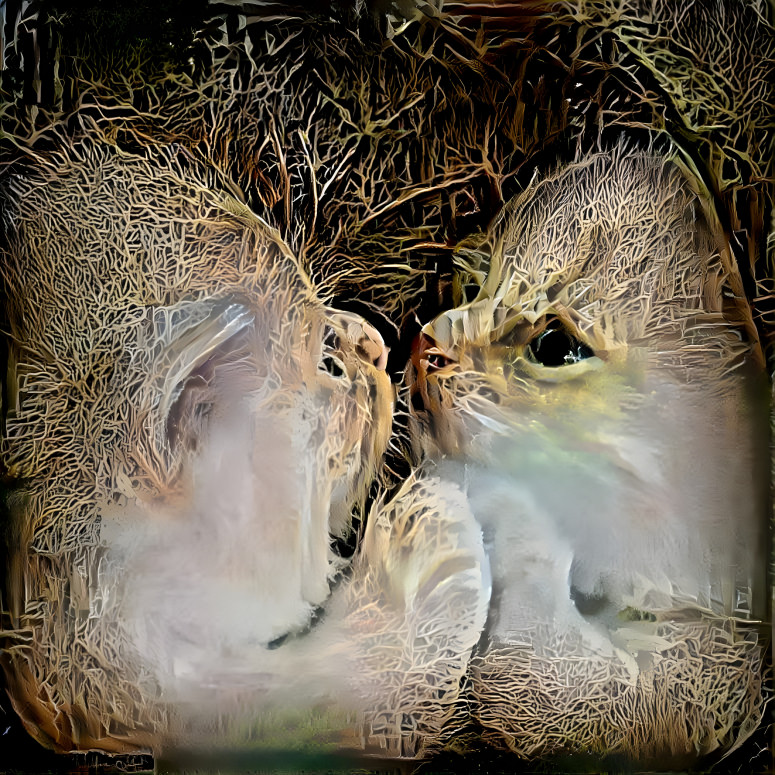 Tree Cats Kissing