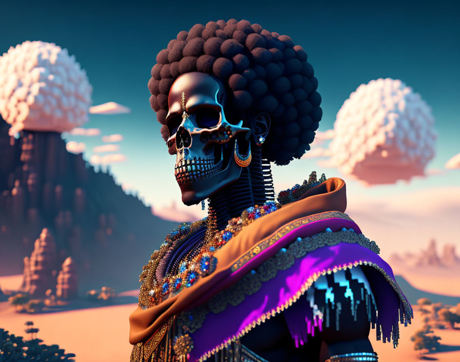 Afro skeleton man