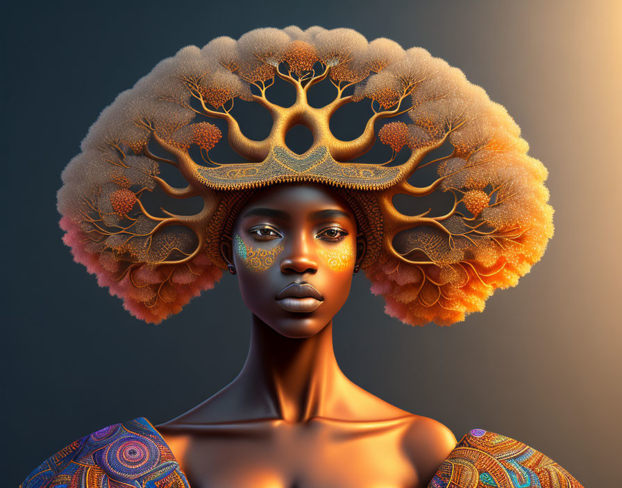 Neurographic Afro Woman