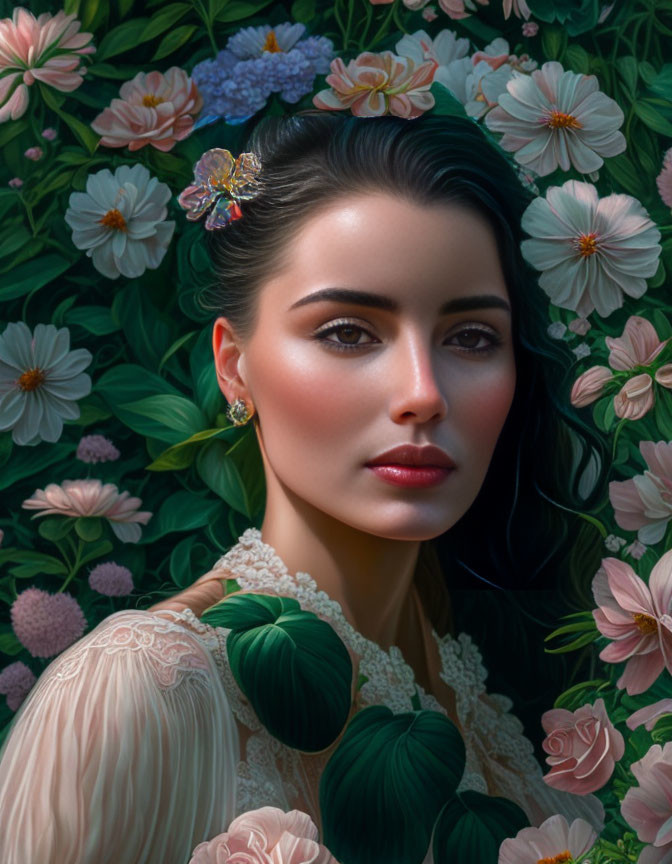 Woman in a Flower Garden