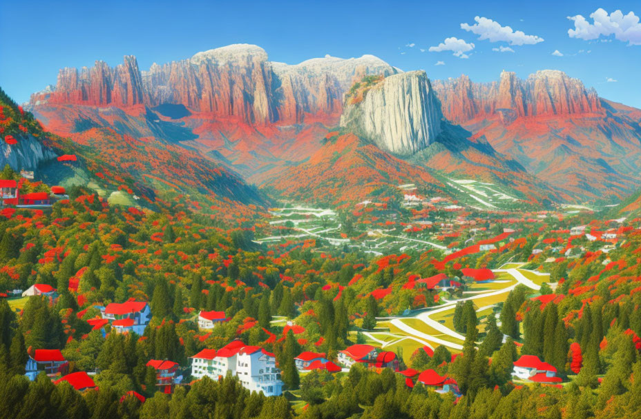 Village by the Mountains