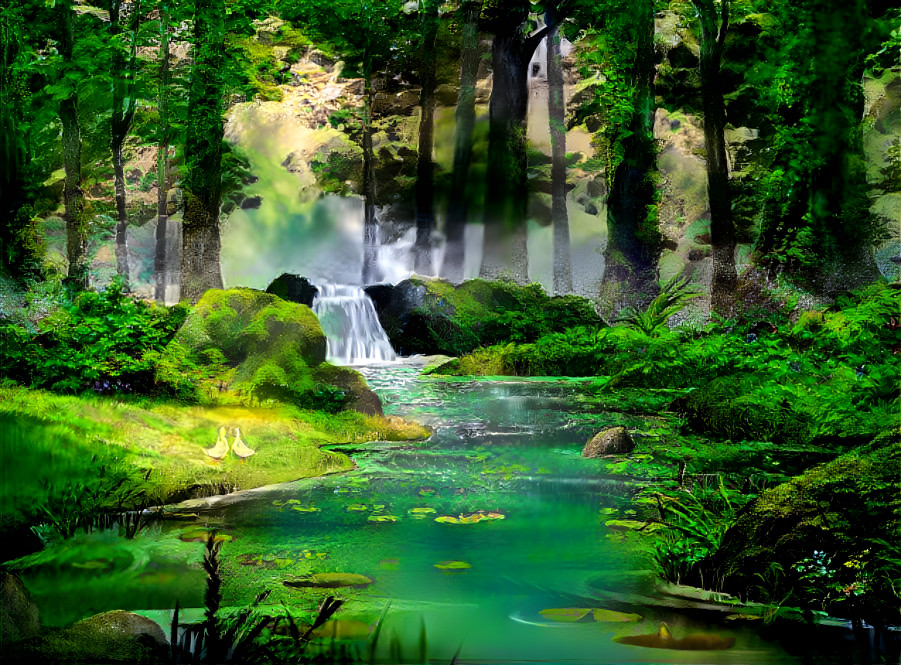 Forest with Mini Waterfall