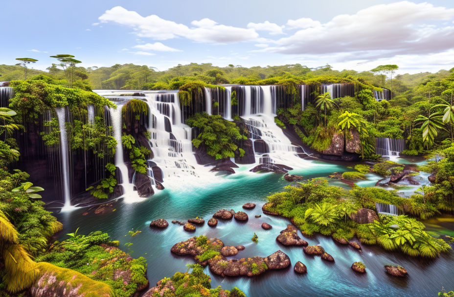 Waterfalls in the Amazon Jungle