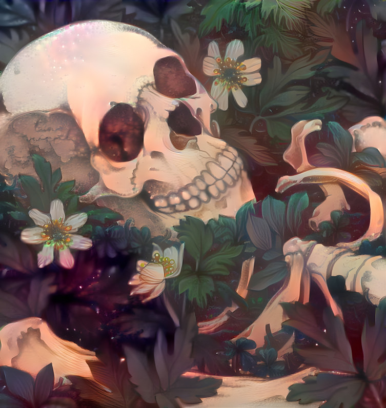 Skeleton in Flowers