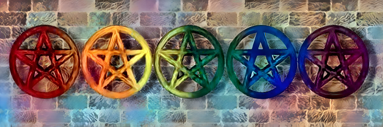 Funky Rainbow LGBTQIA+ Pentagrams