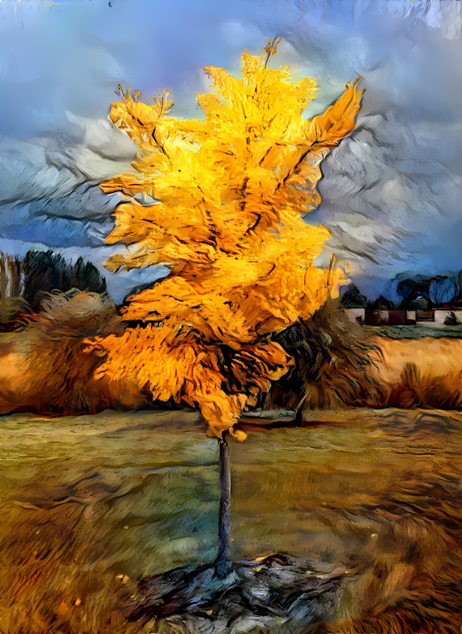 Dreaming of a tree in van Gogh's style