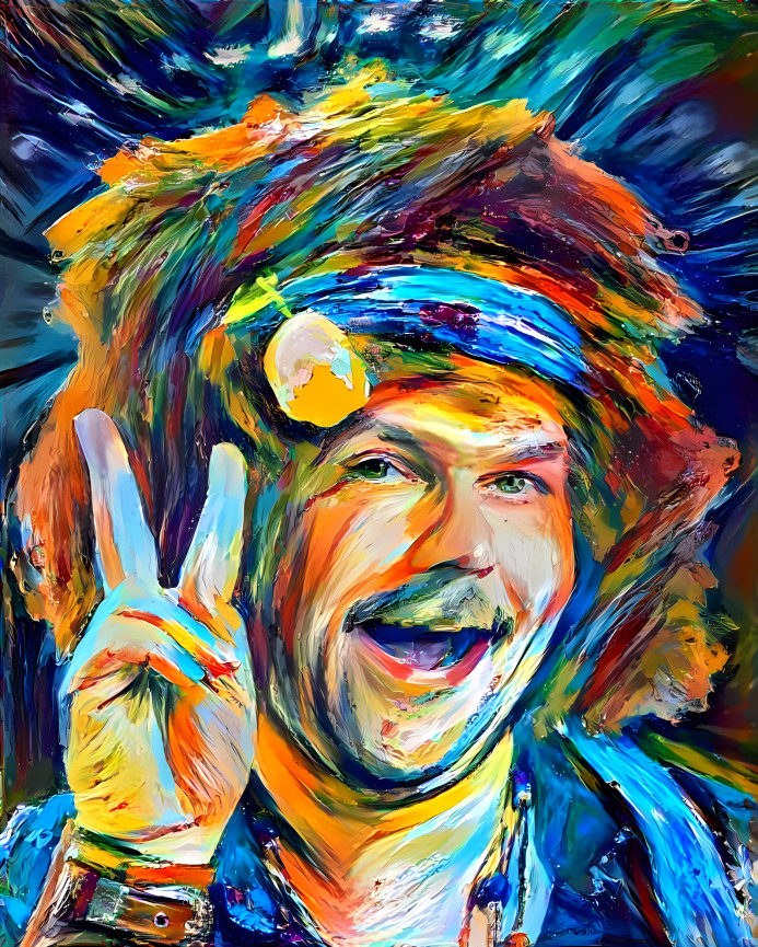 Colorful portrait of a funny guy