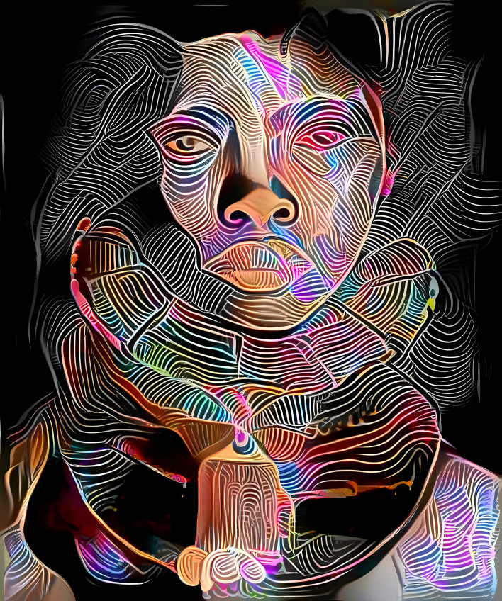 A colourful and mysterious portrait