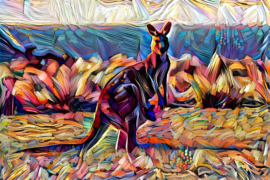 Colourful Kangaroo Abstract Art