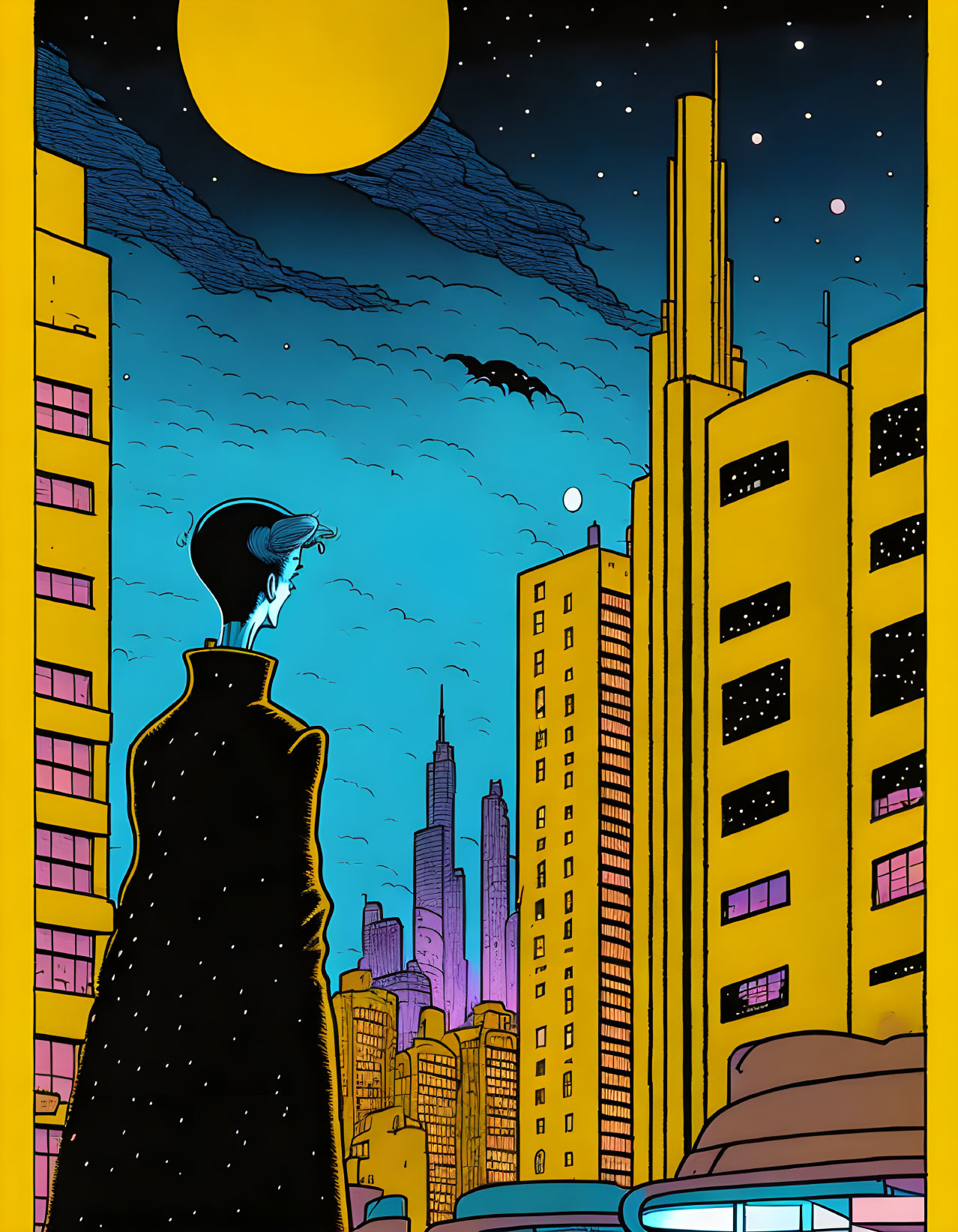 Alien Night Cityscape Illustration