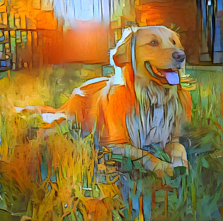 Golden retriever dog art